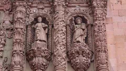 Facade of cathedral Zacatecas 库存影片 73717480
