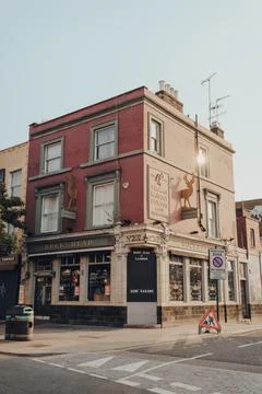 Facade of the closed Bucks Head pub on High Street in Camden Town, London, UK Stock Photos