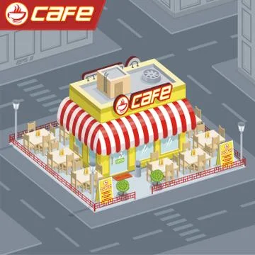 Facade coffee shop Stock Illustration