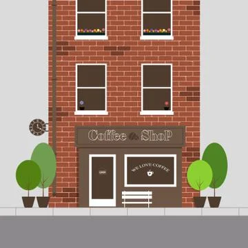 Facade of a coffee shop store Stock Illustration