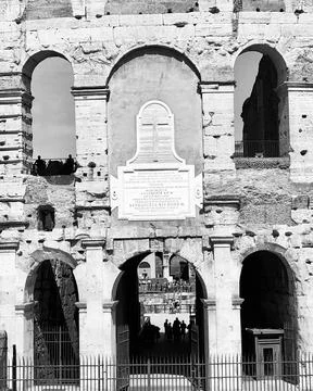 Facade Coliseum in Rome Foto stock