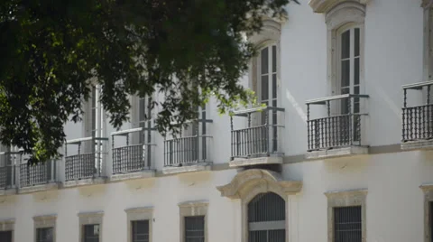 Facade of a Colonial Building in Rio de Janeiro Stock Footage 35619525
