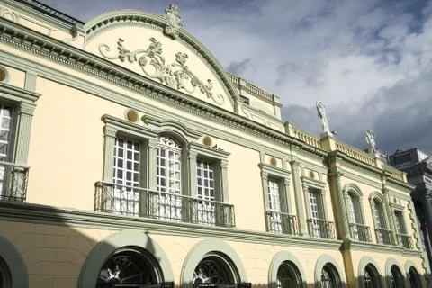 Facade of a colonial bulding Stock Photos