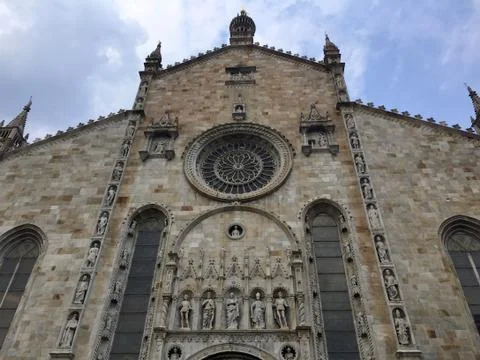 Facade of Como Cathedral Stock Photos