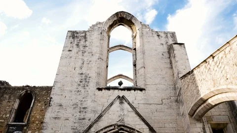 Facade of the Convento do Carmo Lisbon Stock Footage 108747175