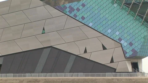 Facade of The Deep Aquarium building built in 2002 in Kingston Upon Hull, UK Stock Footage 106097681
