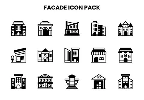 Facade DuoTone Design Icons Pack Ilustración de archivo