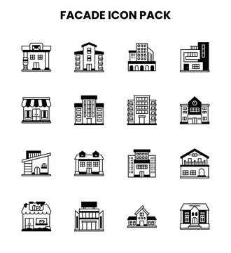 Facade DuoTone Scalable Icons Pack Ilustración de archivo