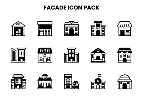 Facade DuoTone Scalable Icons Pack Ilustración de archivo