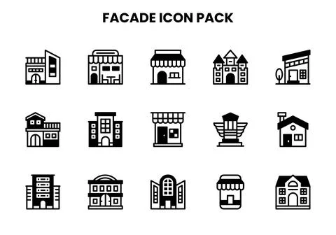 Facade DuoTone UI Icons Pack Stock Illustration
