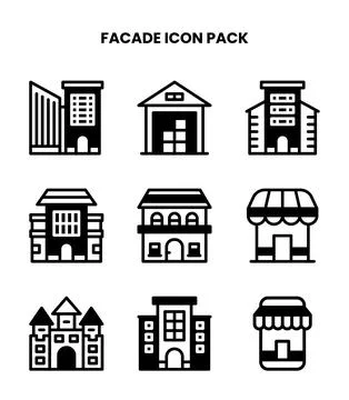 Facade DuoTone UI Icons Pack Stock Illustration
