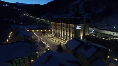 Facade of Elegant hotel main building and guest houses Stock Footage 76667269