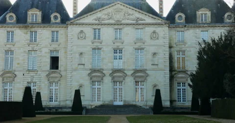 Facade est du Chateau du lude : east facade of le lude castle. in Loire valley,  Stock Footage 103846352