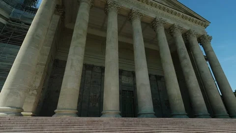 Facade of the Esztergom Basilica Stock Footage 295792294