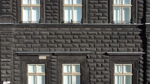 Facade of a European city building. Elements of architecture. Aerial drone view. Stock Footage 165453366