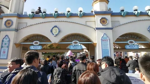 Facade of Everland Amusement Park Stock Footage 146463663