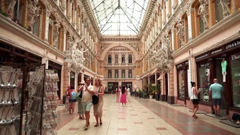 Facade of the gallery Passage in Odessa Stock Footage 179481306