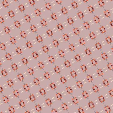Facade-like geometric repeat outline tile texture in peach creme, rosy brow.. Stock Illustration