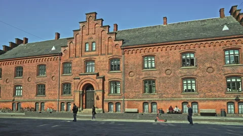 The facade of the Gråbrødre Kloster Stock Footage 197488995