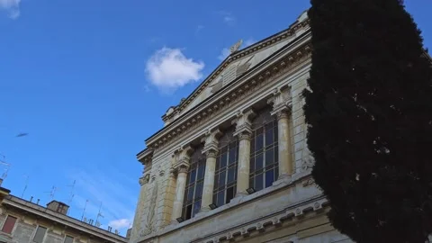 Facade of the Great temple of Rome Stock Footage 143416058