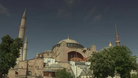 Facade of Hagia Sofia, Istanbul, Turkey Stock Footage 328112565