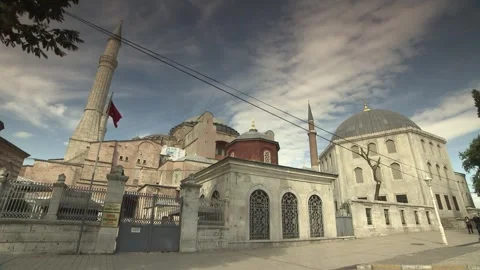 Facade of Hagia Sofia, Istanbul, Turkey Stock Footage 328112870