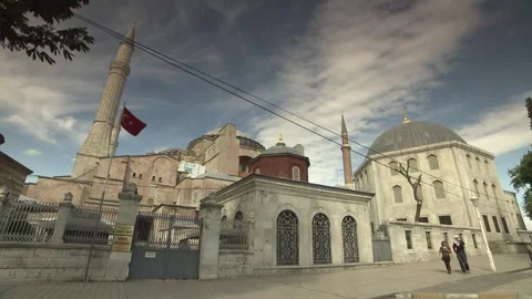 Facade of Hagia Sofia, Istanbul, Turkey Video stock 328112871