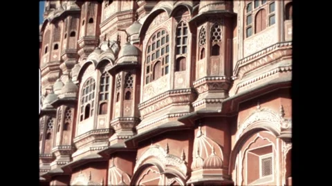 Facade of Hawa Mahal Stock Footage 276293188