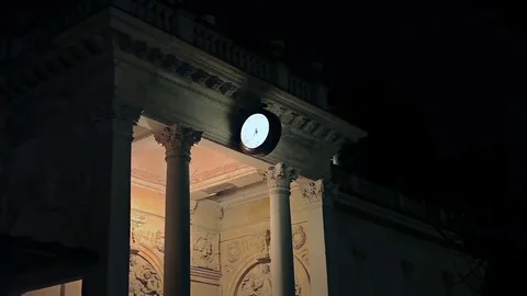 Facade of a historic building. Clock. Stock Footage 69098974