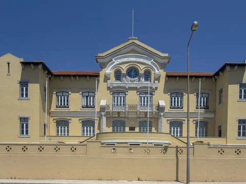 The facade of the Hospital de Sant'ana in Parede near Lisbon, Portugal Stock Photos