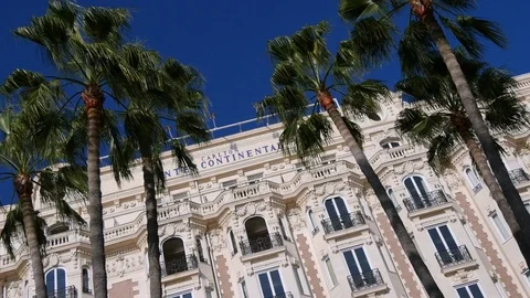 Façade hôtel Carlton à Cannes Stock Footage 103220018