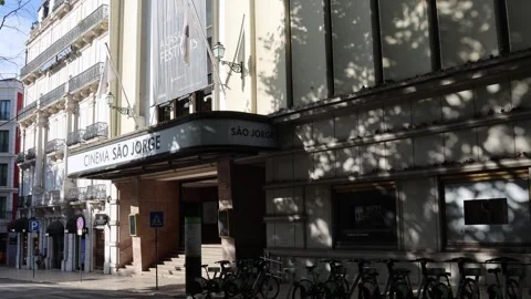 Facade of the iconic cinema sao jorge Stock Footage 276830259