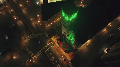 Facade Illuminating - Syracuse, NY Video stock 336164725