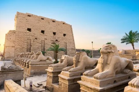 Facade of Karnak Temple Stock Photos