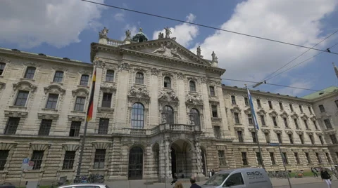 The facade of Landgericht München I in Munich Stock Footage 54236199