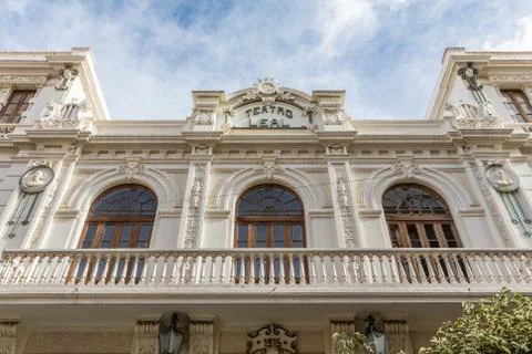 Facade of the Leal Theater Stock Photos