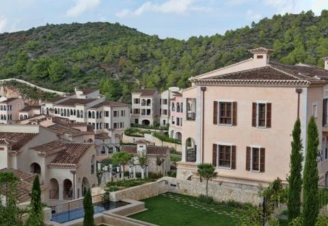 Facade of a luxury hotel Cottage Stock Photos