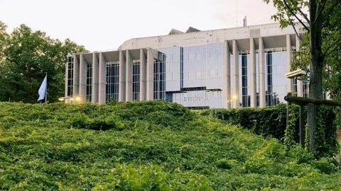 The facade of the main offices of INTERPOL in Lyon France, Stock Footage 112563438