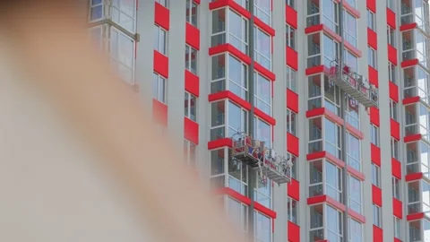 Facade Maintenance Work Stock Footage 154886238