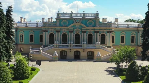 Facade of the Mariinsky palace in Kiev Stock Footage 220358296