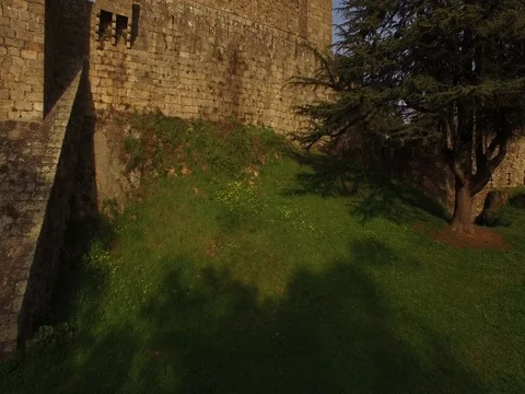 Facade of Medieval Castle Stock Footage 72869899
