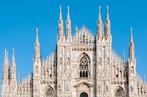 Facade of the Milan Cathedral Stock Photos