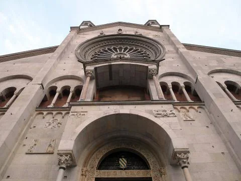 Facade of the Modena Cathedral Foto stock