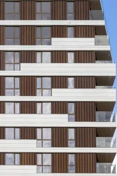 Facade of a modern appartment complex Stock Photos