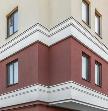 Facade of modern multi-storey building in the city. Space for text Stock Photos
