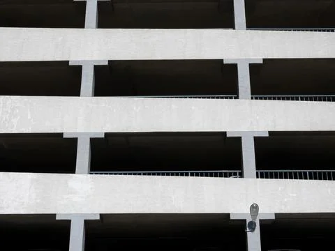 Facade of a multi-level car parking building Stock Photos