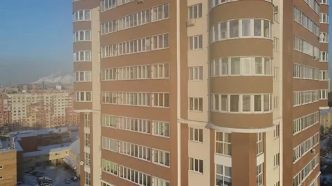 Facade of a multi-storey new building Stock Footage 167695925