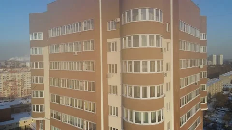 Facade of a multi-storey new building Stock Footage 167695998