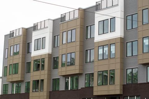 Facade of the new apartment Stock Photos