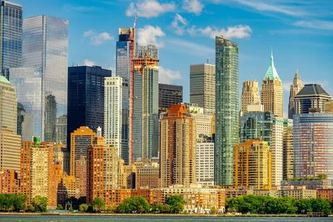 Facade of office towers. Facade pattern creates NYC texture. Inspect glass Stock Photos